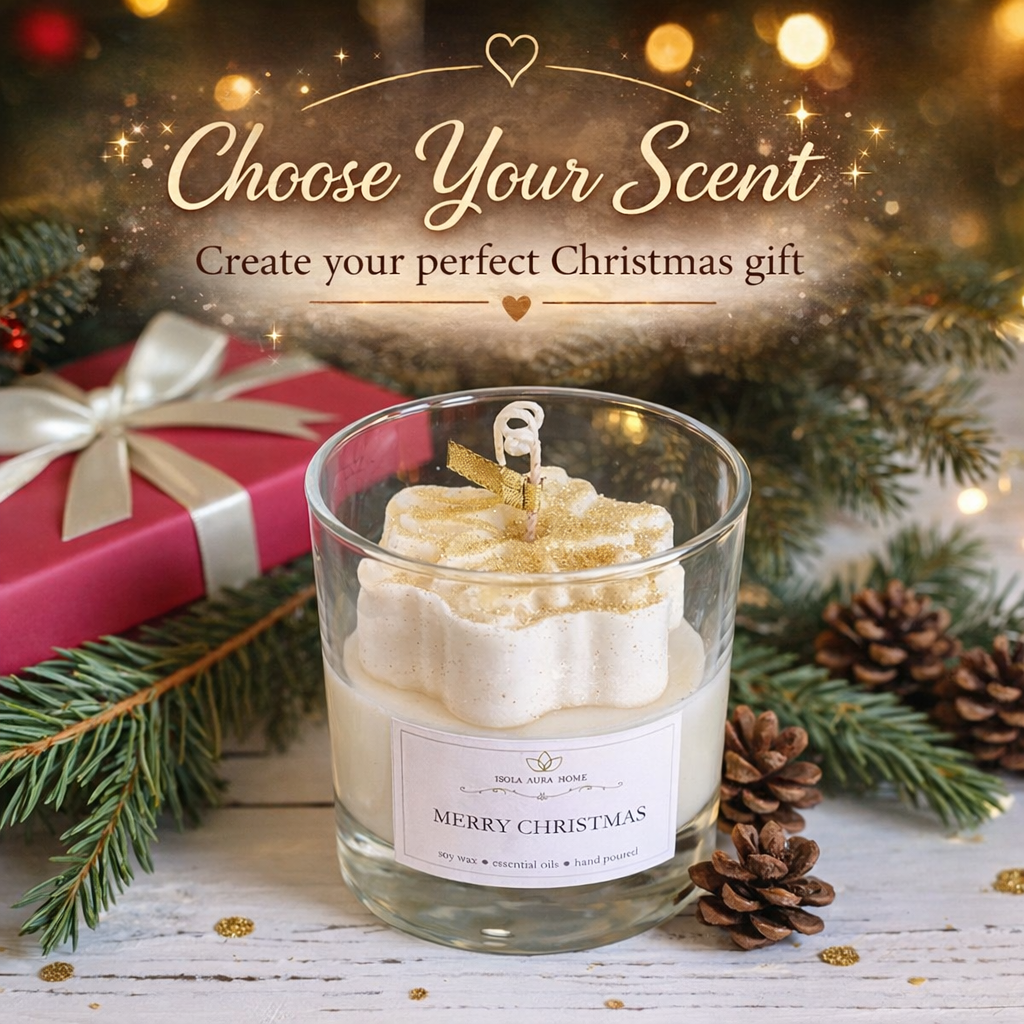 Merry Christmas scented soy candle available with a choice of fragrance