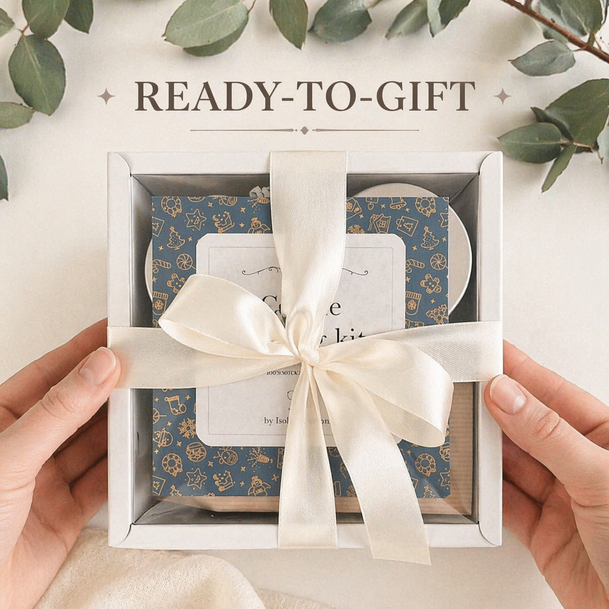 Ready-to-gift floral candle making kit in a gift box with ribbon by Isola Aura Home